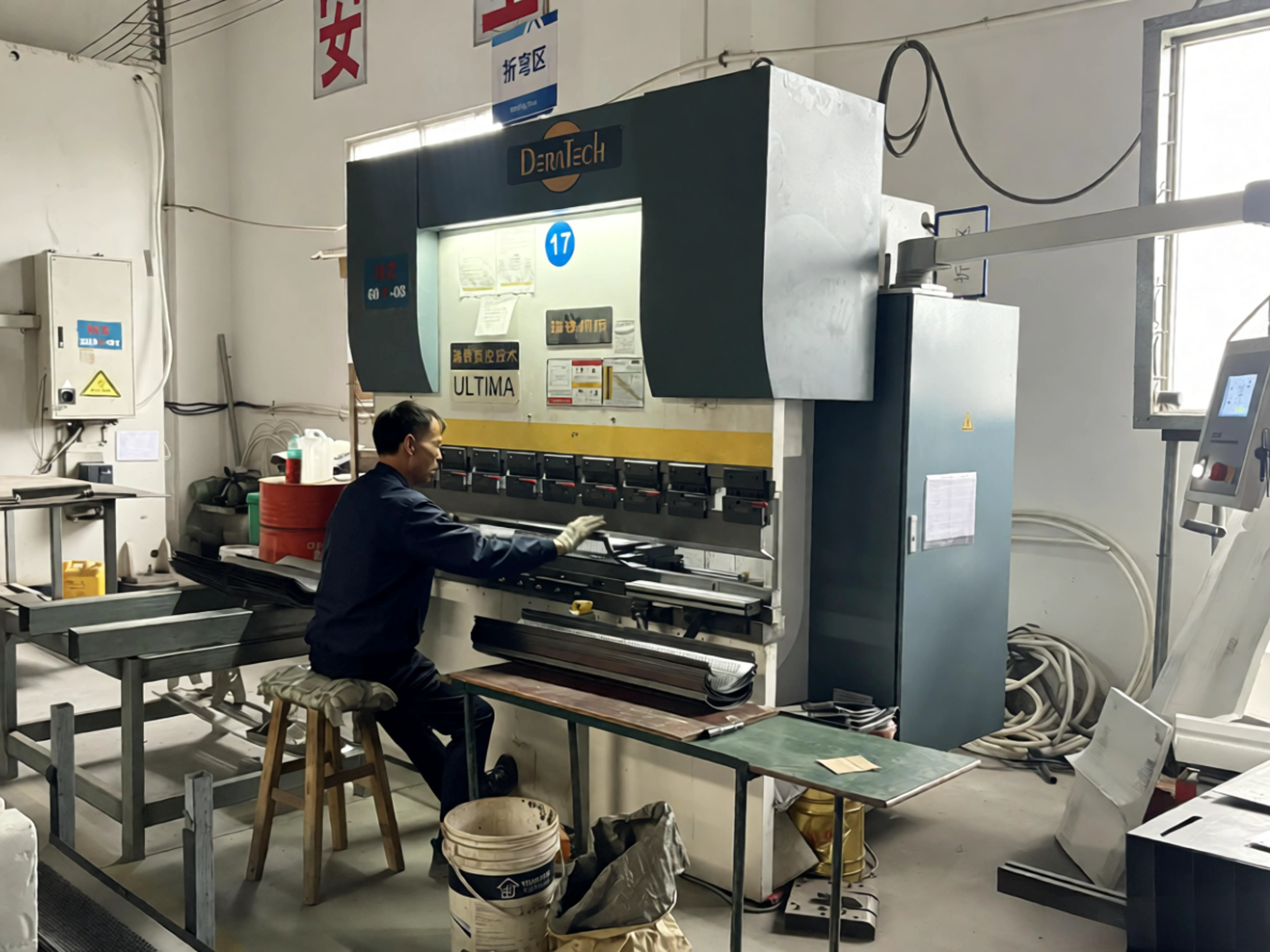 Air curtain sheet metal bending process at HUANGXI factory