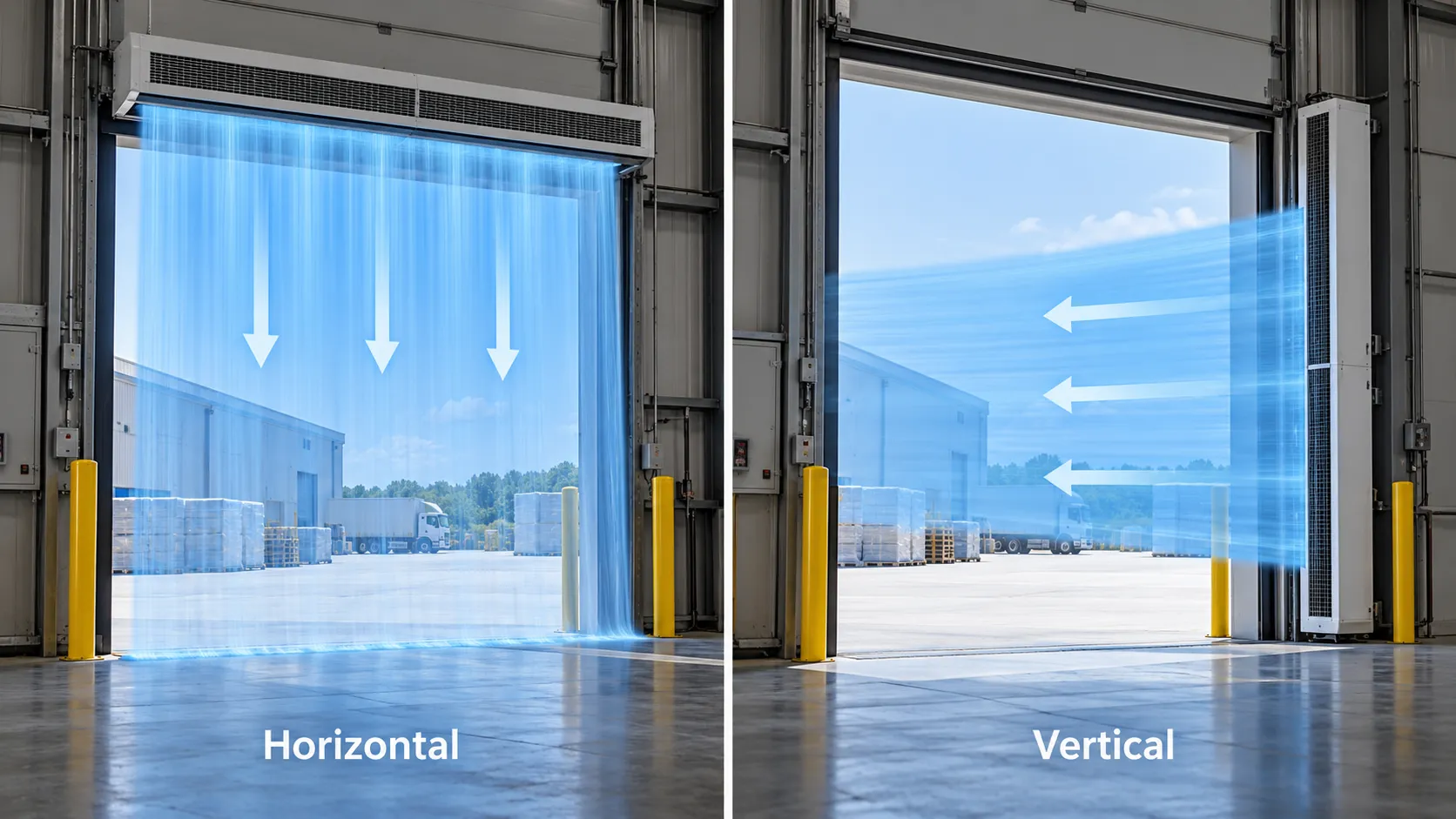 Horizontal vs Vertical Industrial Air Curtains for Large Doors