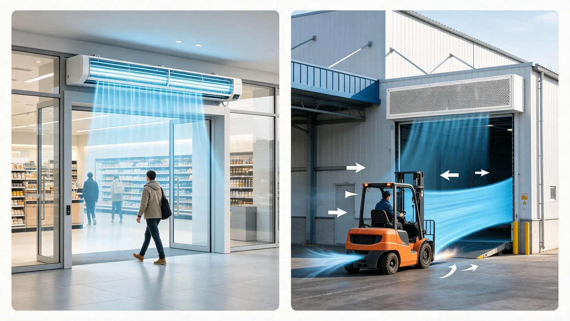 Industrial vs Commercial Air Curtains: A Spec-by-Spec Selection Guide Industrial vs Commercial Air Curtains: A Spec-by-Spec Selection Guide